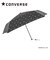CONVERSE 晴雨兼用日傘 軽量折りたたみ傘 メンズ レディース UVカット率＆遮光率99%以上 遮熱効果付き 軽量 145g 50cm 6本骨 手開き はっ水 共袋付き 裏面カラーコーティング BLACK×BLACK 20150