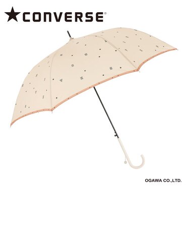 CONVERSE ジャンプ式長傘 メンズ レディース 日傘 雨傘 UV 60cm 7本骨 雨晴兼用 はっ水 ランダムロゴ 20160