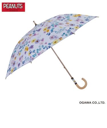 PEANUTS/LINEDROPSの晴雨兼用日傘 キャンバスパラソル【スヌーピー/パンジー】