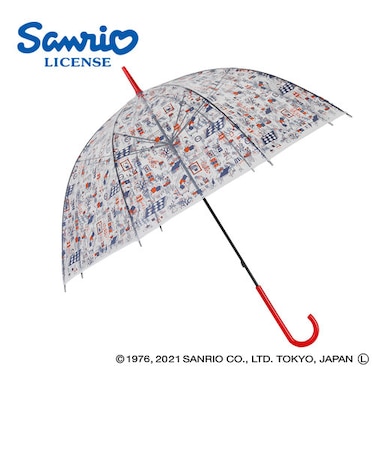サンリオ 手開き長傘 ビニール傘 レディース 8本骨 59cm ハローキティ/マイルーム 安全カバー付き 72025