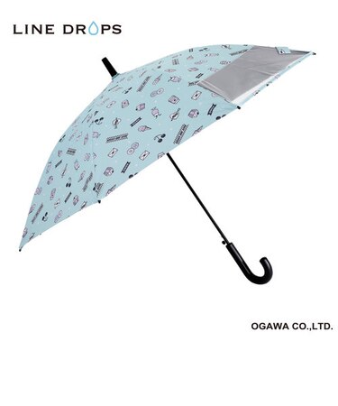 LINEDROPS 晴雨兼用子供日傘 キッズジャンプ式長傘 昨年話題となった子供日傘のパイオニア UVカット率＆遮光率99％以上 遮熱効果付き 抗菌加工手元 50cm ロゴ 透明窓付き 晴雨兼用 チャイルドパラソル チャイパラ 53166