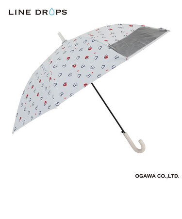 ｷｯｽﾞ晴雨兼用55cm　長傘　ﾌﾟﾘﾝﾄ/手描きハート