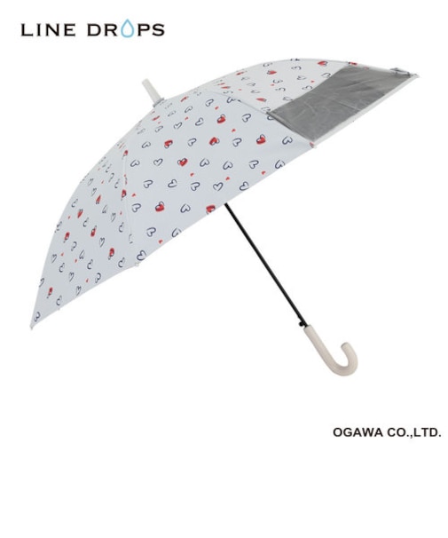 ｷｯｽﾞ晴雨兼用55cm　長傘　ﾌﾟﾘﾝﾄ/手描きハート