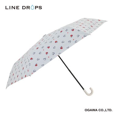ｷｯｽﾞ晴雨兼用55cm　折傘　ﾌﾟﾘﾝﾄ/手描きハート