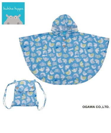 kukkahippo レインポンチョ 90㎝ カモメ