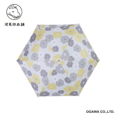 河馬印本舗 晴雨兼用日傘　折りたたみ傘　花（金糸雀色／かなりあいろ）