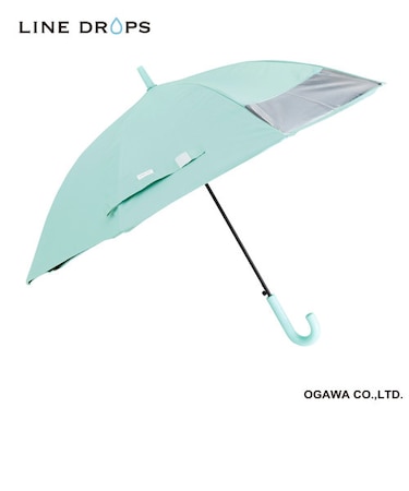 ラインドロップス　キッズ晴雨兼用長傘　55㎝　ミントグリーン