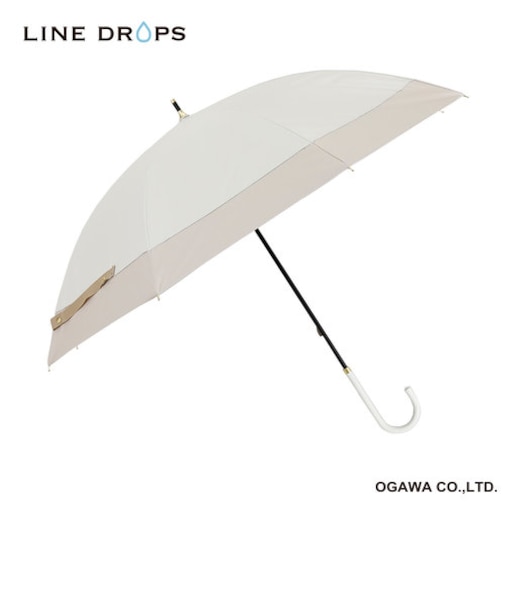 バイカラー　晴雨兼用傘　ホワイト×ベージュ　　