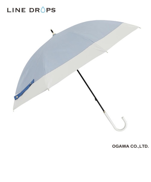 バイカラー　晴雨兼用傘　ブルーグレー×ホワイト　