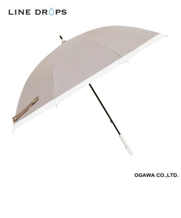 グログランリボン　晴雨兼用傘　グレージュ