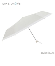 グログランリボン　晴雨兼用折りたたみ傘　ホワイト