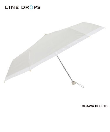 グログランリボン　晴雨兼用折りたたみ傘　ホワイト