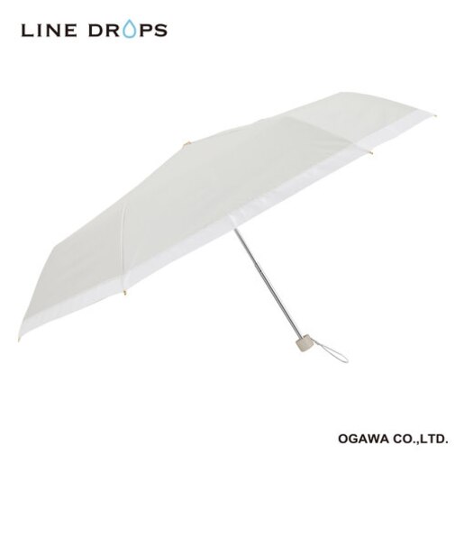 グログランリボン　晴雨兼用折りたたみ傘　ホワイト