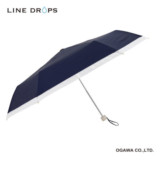 グログランリボン　晴雨兼用折りたたみ傘　ネイビー