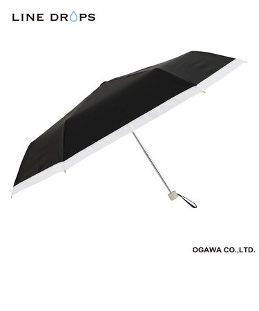 グログランリボン　晴雨兼用折りたたみ傘　ブラック