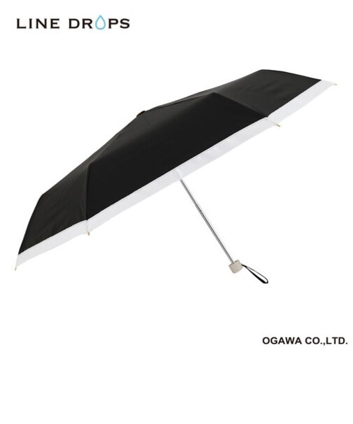 グログランリボン　晴雨兼用折りたたみ傘　ブラック