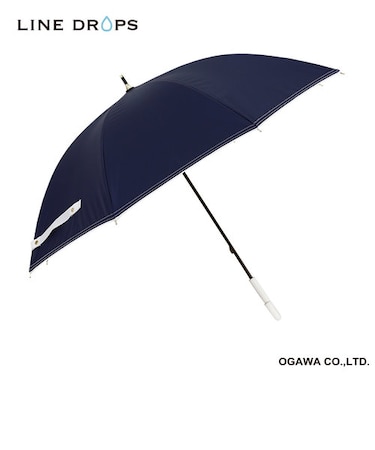グログランリボン×ステッチ　晴雨兼用傘　ネイビー