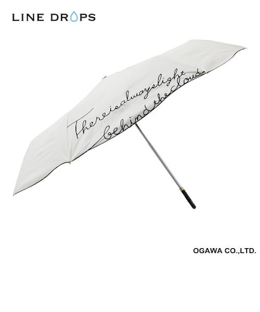 刺繍　晴雨兼用折りたたみ傘　ホワイト