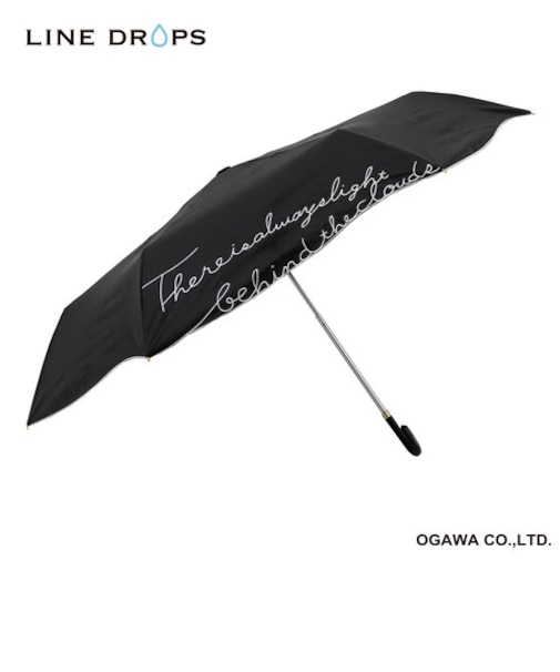 刺繍　晴雨兼用折りたたみ傘　ブラック