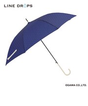 ピンドット　雨傘　ネイビー