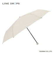 ピンドット（カフス）　折りたたみ雨傘　ベージュ