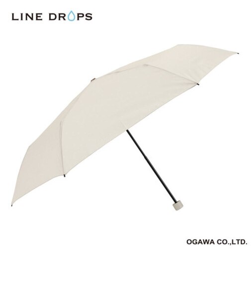 ピンドット（カフス）　折りたたみ雨傘　ベージュ