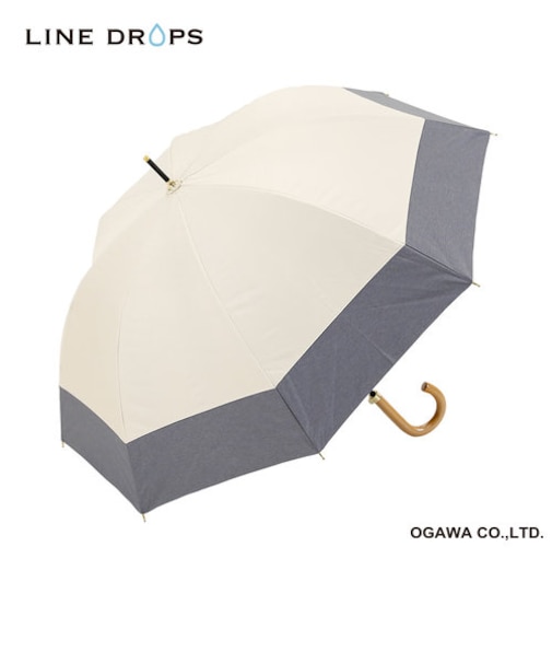 ダンガリーバイカラーパラソル　晴雨兼用長傘　50cm