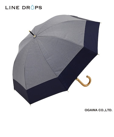 ダンガリーバイカラーパラソル　晴雨兼用長傘　50cm