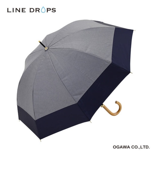ダンガリーバイカラーパラソル　晴雨兼用長傘　50cm