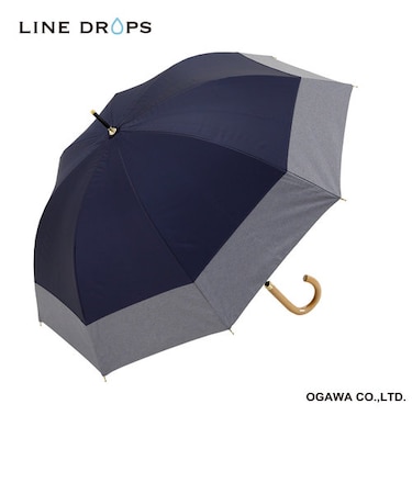 ダンガリーバイカラーパラソル　晴雨兼用長傘　50cm