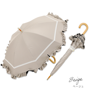 長傘 晴雨兼用 centelleo(センテリオ) マリンフリルパラソル ストライプ 手開き式 50cm UVカット率99.9％以上 遮光率100％ 遮熱効果 はっ水加工 BE(ST) 57369