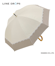 長傘 晴雨兼用 centelleo(センテリオ) バイカラー レース 手開き式 50cm UVカット率99.9%以上 遮光率100% 遮熱効果 はっ水加工 OW×GRBE 57374