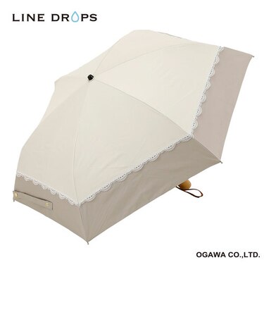 バイカラーパラソル レース 晴雨兼用折りたたみ傘 50cm