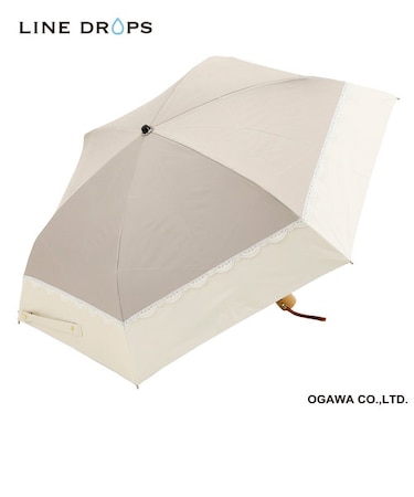 バイカラーパラソル　レース　晴雨兼用折りたたみ傘　50cm