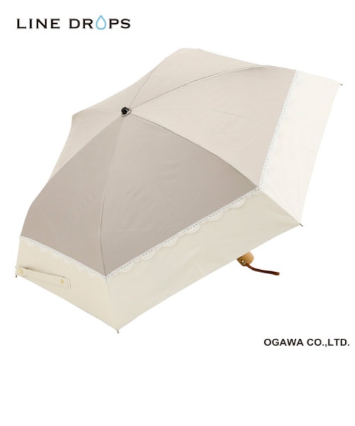 バイカラーパラソル　レース　晴雨兼用折りたたみ傘　50cm