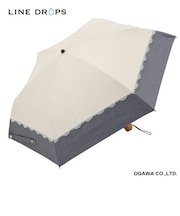 バイカラーパラソル　レース　晴雨兼用折りたたみ傘　50cm