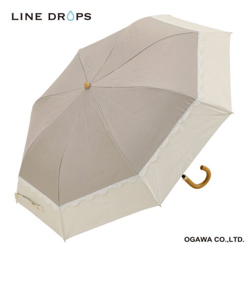 バイカラーパラソル　レース　晴雨兼用二段折りたたみ傘　50cm