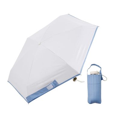折りたたみ傘 晴雨兼用 LINEDROPS 50cm 手開き式 UVカット率99.9％以上 遮光率99.9％以上 遮熱効果 韓国 キルティング生地 レディース ブルーグレー 57472