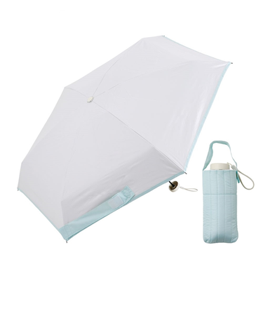 折りたたみ傘 晴雨兼用 LINEDROPS 50cm 手開き式 UVカット率99.9％以上 遮光率99.9％以上 遮熱効果 韓国 キルティング生地 レディース ミント 57473