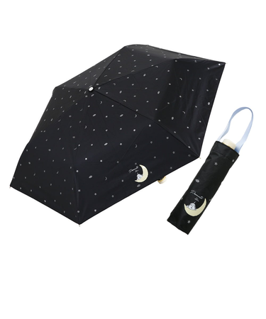 折りたたみ傘 晴雨兼用 プリント日傘 50cm 手開き式 UVカット率99%以上 遮光率99%以上 遮熱効果 はっ水加工 スヌーピー/ブラック 56227