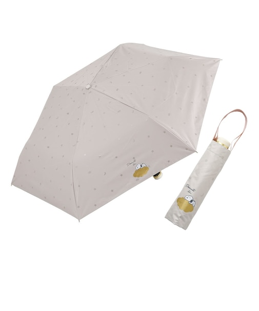折りたたみ傘 晴雨兼用 プリント日傘 50cm 手開き式 UVカット率99%以上 遮光率99%以上 遮熱効果 はっ水加工 スヌーピー/ベージュ 56228