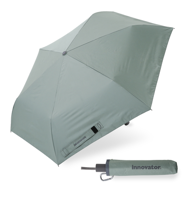 折りたたみ傘 晴雨兼用 innovator 55cm 自動開閉 安全飛び出し防止機能付き UVカット率99.9％以上 遮光率99.9％以上 遮熱効果 はっ水加工 ワンタッチ ペールグリーン 18754