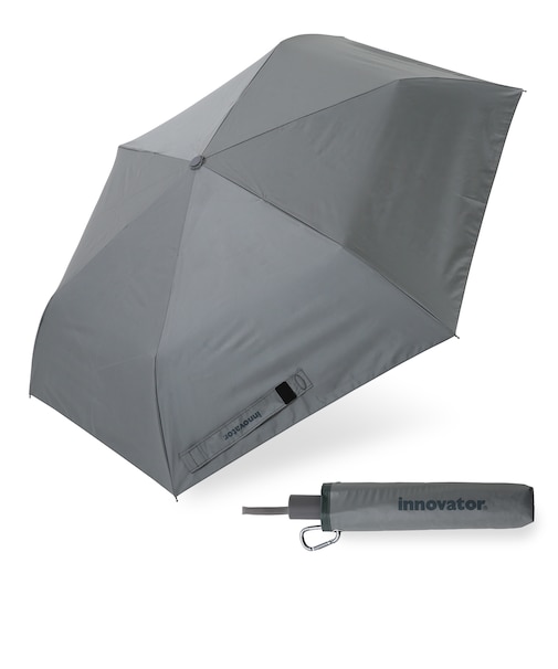折りたたみ傘 晴雨兼用 innovator 55cm ワンタッチ 自動開閉 安全飛び出し防止機能付き UVカット率99.9％以上 遮光率99.9％以上 遮熱効果 はっ水加工 スチールグレー 18756