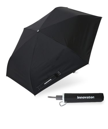 折りたたみ傘 晴雨兼用 innovator 55cm 自動開閉 安全飛び出し防止機能付き UVカット率99.9％以上 遮光率99.9％以上 遮熱効果 はっ水加工 ワンタッチ ブラック 18757