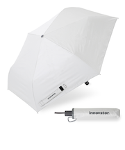 折りたたみ傘 晴雨兼用 innovator 55cm 自動開閉 安全飛び出し防止機能付き UVカット率99.9％以上 遮光率99.9％以上 遮熱効果 はっ水加工 ワンタッチ ホワイト×グレー 18760