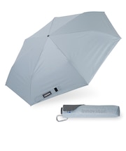 折りたたみ傘 晴雨兼用 innovator 60cm 手開き式 UVカット率100％ 遮光率100％ 遮熱効果 はっ水加工 スリム カラビナ付き 軽量 ペールブルー 18762