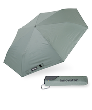 折りたたみ傘 晴雨兼用 innovator 60cm 手開き式 UVカット率100％ 遮光率100％ 遮熱効果 はっ水加工 スリム カラビナ付き 軽量 ペールグリーン 18763