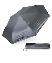 折りたたみ傘 晴雨兼用 innovator 60cm 手開き式 UVカット率100％ 遮光率100％ 遮熱効果 はっ水加工 スリム カラビナ付き 軽量 シルバー 18766