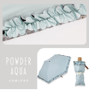 折りたたみ傘 晴雨兼用 centelleo(センテリオ) フリルパラソル 三段折りたたみ傘 手開き式 50cm UVカット率99.9%以上 遮光率100% 遮熱効果 はっ水加工 58208 58209 58210 58211