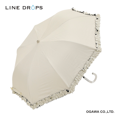 折りたたみ傘 晴雨兼用 centelleo(センテリオ) フリルパラソル 二段折りたたみ傘 手開き式 50cm UVカット率99.9％以上 遮光率100％ 遮熱効果 はっ水加工 OW 57331
